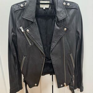 IRO Black Leather Moto Jacket